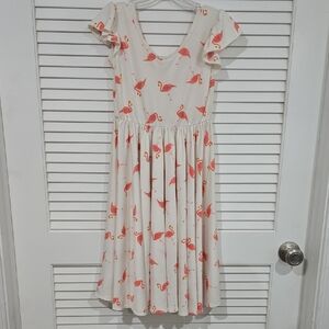 Dot Dot Twirl Flamingo Dress